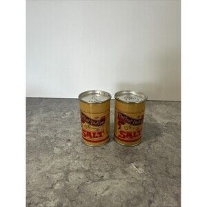 Vintage Mini Percival Duffin's Salt Shakers Tin Lot of 2